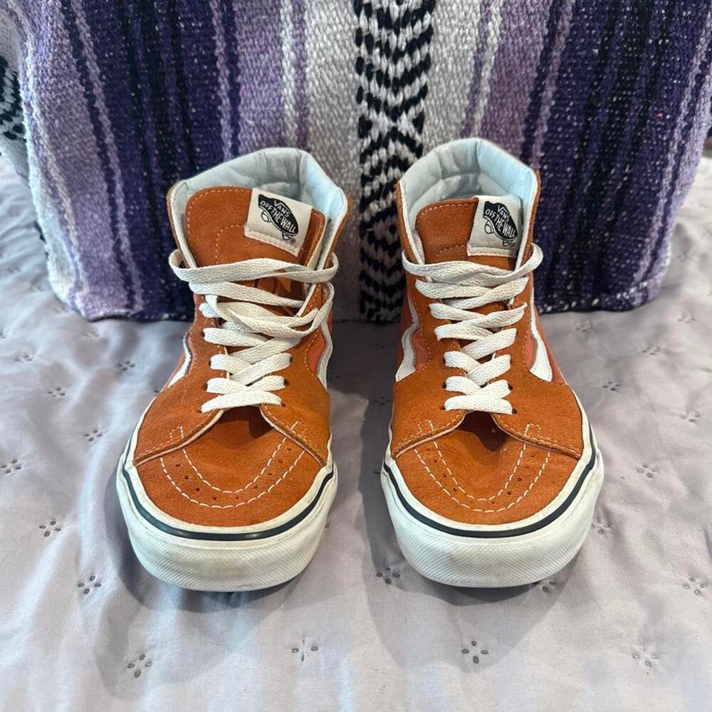 Vans sk8 hi orange suede high